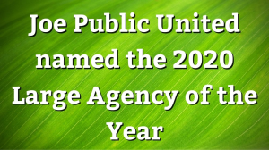 Joe Public United named the 2020 <i>Large Agency of the Year</i>