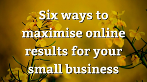 Six ways to maximise online results for your small business