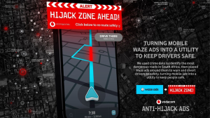 Vodacom uses ad space on WAZE to help drivers avoid hijacking hotspots
