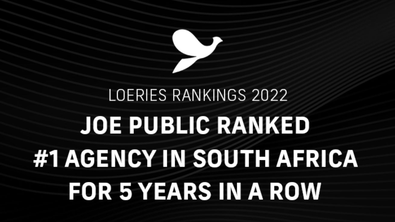 Joe Public ranked for 5th consecutive year at the 2022 Loeries