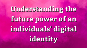 Understanding the future power of an individuals' digital identity