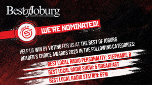 <i>5FM</i> Nominated for <i>Best of SA</i> as <i>Best of Joburg</i>