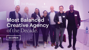 Joe Public Voted <i>Most Balanced Creative Agency of the Decade</i>