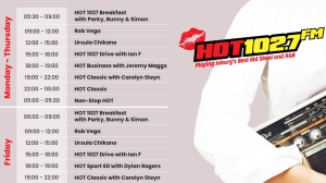 <i>HOT 102.7FM</i> Refreshes its Line-Up