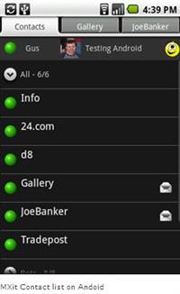 MXit Android screenshots