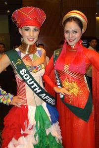 Tamerin Jardine places in top three for National Costume at Miss Earth International