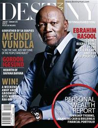 Mfundi Vundla graces the cover of <i>Destiny Man’s</i> January/February 2013 issue