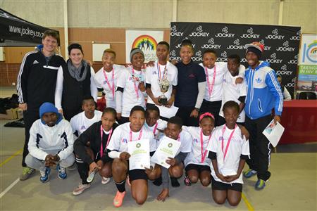 Amanda Dlamini joins Jockey to host a soccer tournament for young girls