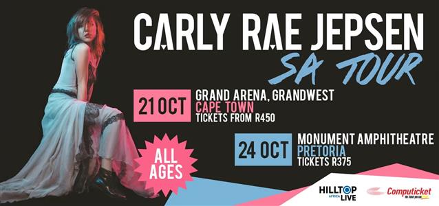 Carly Rae Jepsen is coming to South Africa in October